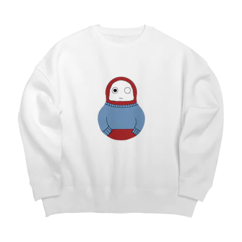 青すうぇっとだるま Big Crew Neck Sweatshirt