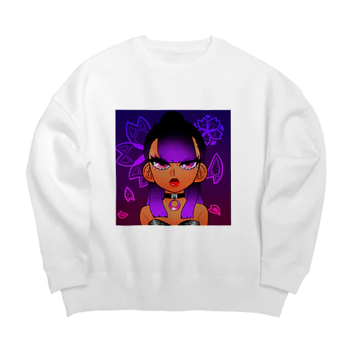 Purple Garl Big Crew Neck Sweatshirt