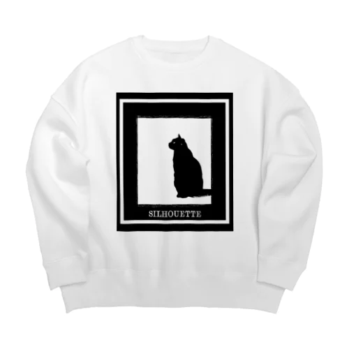 額縁の黒猫 Big Crew Neck Sweatshirt