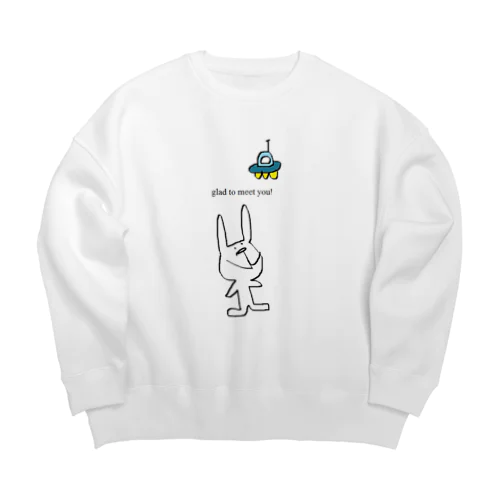 うさぎ（glad to meet you！） Big Crew Neck Sweatshirt