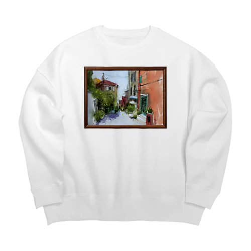 【水彩】 Haut-de-Cagnes Big Crew Neck Sweatshirt