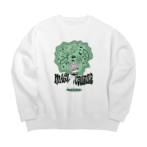 “MAGI COURIER” green #1 Big Crew Neck Sweatshirt