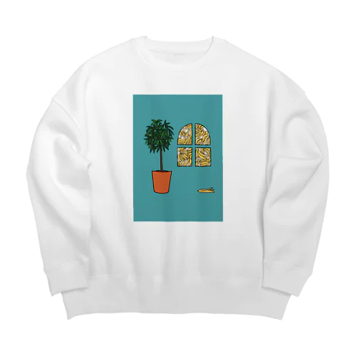 バナナの夢(ブルー) Big Crew Neck Sweatshirt