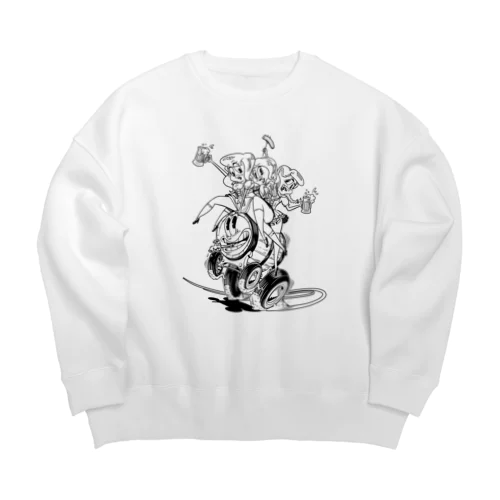 "WHITE MUSTACHE CLUB"(タイトルなし) Big Crew Neck Sweatshirt