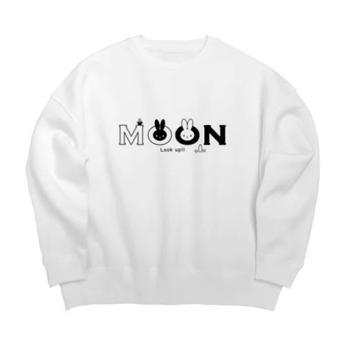 お月見うさぎ(白兎縁あり) Big Crew Neck Sweatshirt