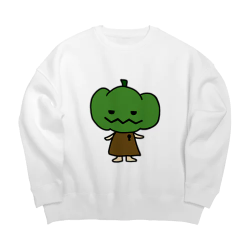 半目ゆるかぼちゃ Big Crew Neck Sweatshirt