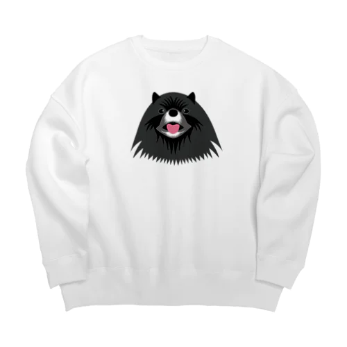 ワイルド黒ポメ　 Big Crew Neck Sweatshirt