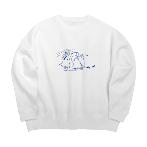 もさもさモルモットのぺろ Big Crew Neck Sweatshirt