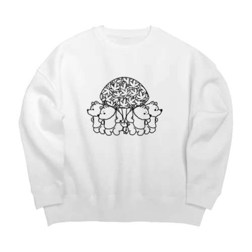 森のクマタロ 押しくら饅頭(白黒) Big Crew Neck Sweatshirt