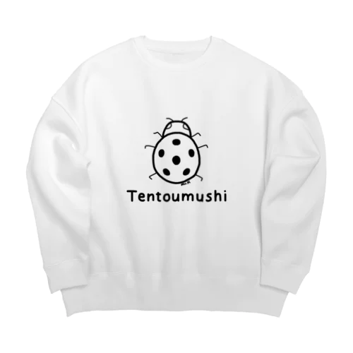 Tentoumushi (てんとう虫) 黒デザイン Big Crew Neck Sweatshirt