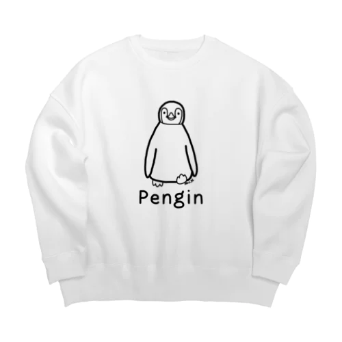 Pengin (ペンギン) 黒デザイン Big Crew Neck Sweatshirt