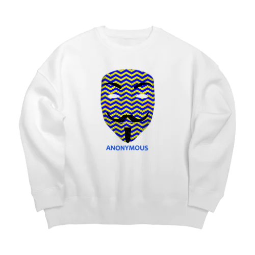 アノニマス（ジグザグボーダー柄） Big Crew Neck Sweatshirt