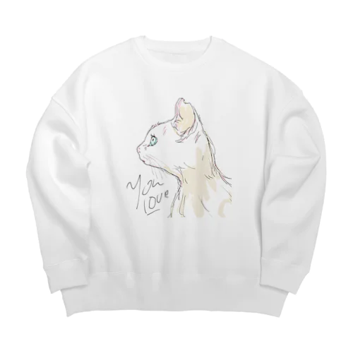 かわいいちゃんの青い眼シリーズ Big Crew Neck Sweatshirt