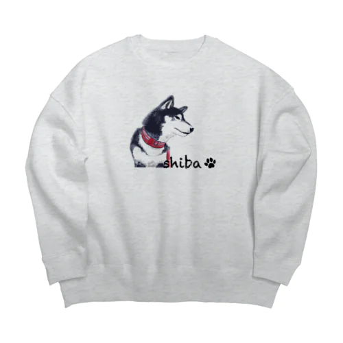 黒柴くん Big Crew Neck Sweatshirt