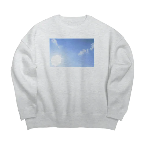 青空、太陽、雲 Big Crew Neck Sweatshirt