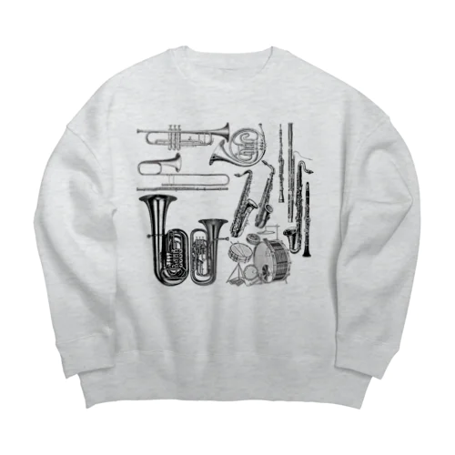 楽器柄 Big Crew Neck Sweatshirt