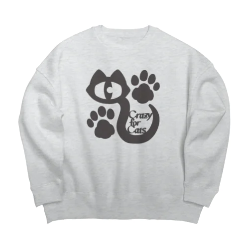 シュール猫（Crazy for Cats） Big Crew Neck Sweatshirt