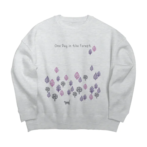 或る日の森(パープル系) Big Crew Neck Sweatshirt