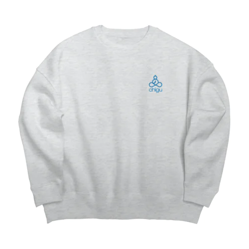 chigu_blue_v Big Crew Neck Sweatshirt