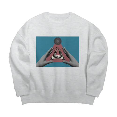 cheers (青) Big Crew Neck Sweatshirt