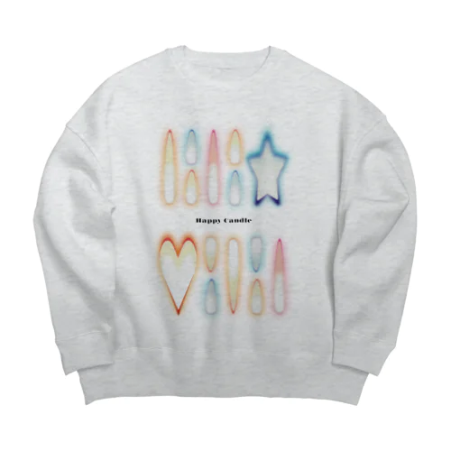 ハッピーキャンドルくん Big Crew Neck Sweatshirt