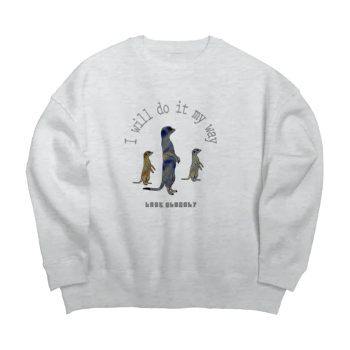 前をしっかり見ーやキャット Big Crew Neck Sweatshirt