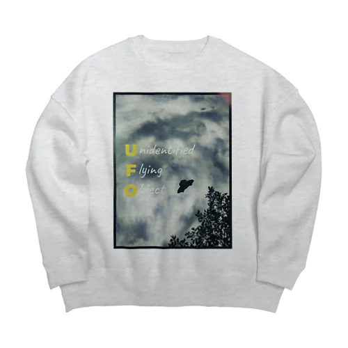 空飛ぶ円盤ロゴ Big Crew Neck Sweatshirt