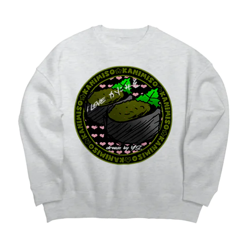 shelovesカニみそ(二貫) Big Crew Neck Sweatshirt