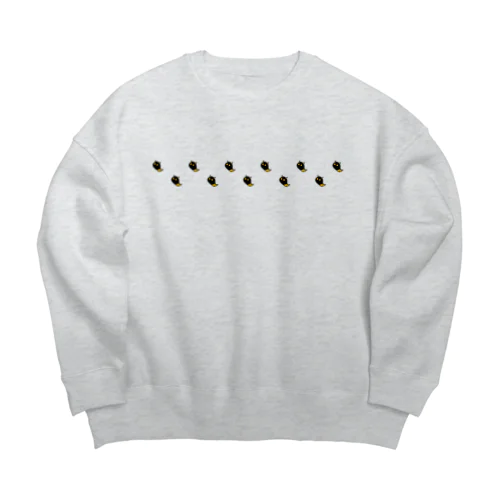 並んだおばけの黒鬼 Big Crew Neck Sweatshirt