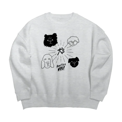 犬ズ (心はオオカミ) Paint It Black Big Crew Neck Sweatshirt