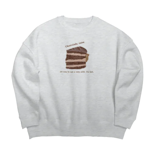 子グマとチョコレートケーキ Big Crew Neck Sweatshirt