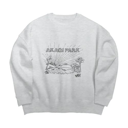 AKAGI★park01(黒文字) Big Crew Neck Sweatshirt