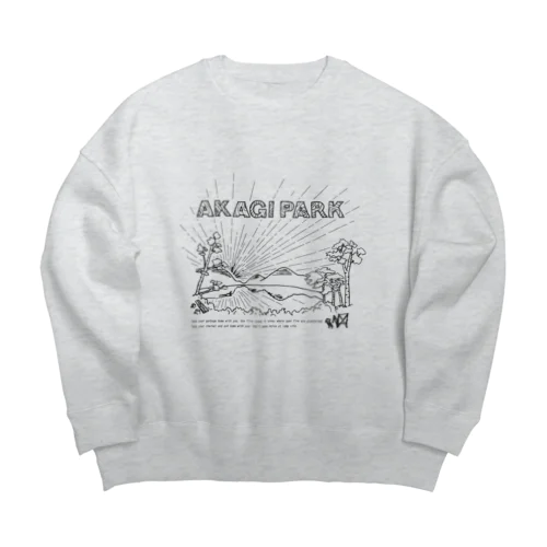 AKAGI★park02(黒文字) Big Crew Neck Sweatshirt