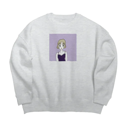 Ms. Blonde Short Hair Big Crew Neck Sweatshirt