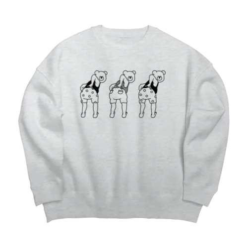 おしりふりふりクマ Big Crew Neck Sweatshirt