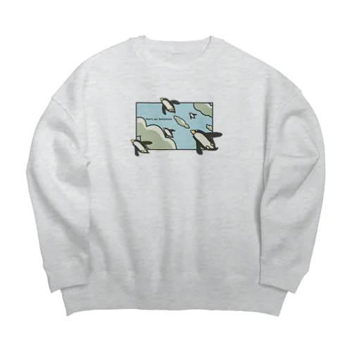 夢を叶えたペンギン Big Crew Neck Sweatshirt