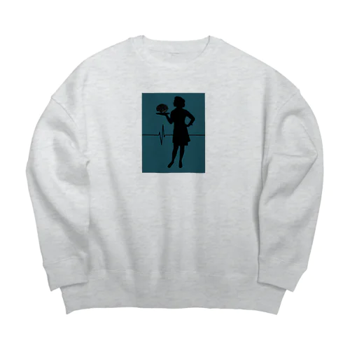 馬鹿は死んでも治らない(緑黒) Big Crew Neck Sweatshirt