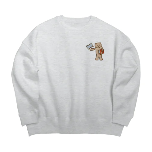 読書が大好きなクマ Big Crew Neck Sweatshirt