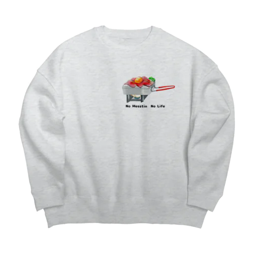 【No Messtin No Life】ローストビーフVer Big Crew Neck Sweatshirt