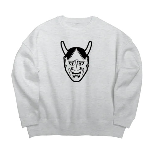 般若 ブラック Big Crew Neck Sweatshirt