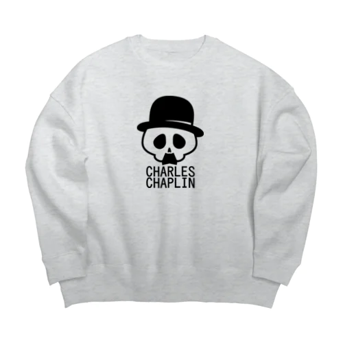 チャールズ・チャップリンスカル ブラック Big Crew Neck Sweatshirt