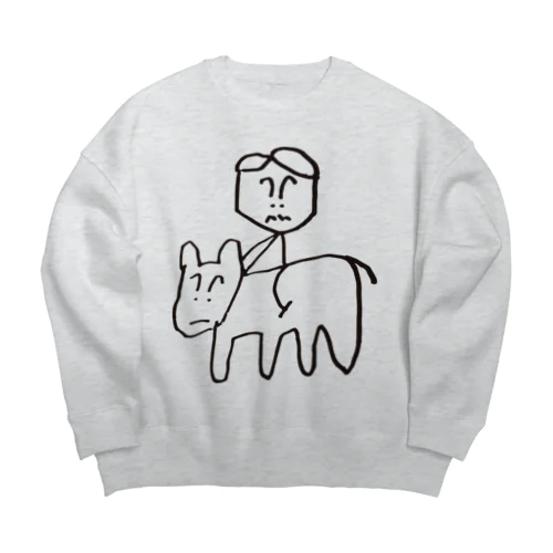 乗馬王にオレはなる！ Big Crew Neck Sweatshirt