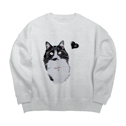 kawaii-cat 【しゃけ】 Big Crew Neck Sweatshirt