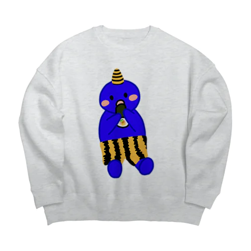 可愛い青鬼ちゃん① Big Crew Neck Sweatshirt