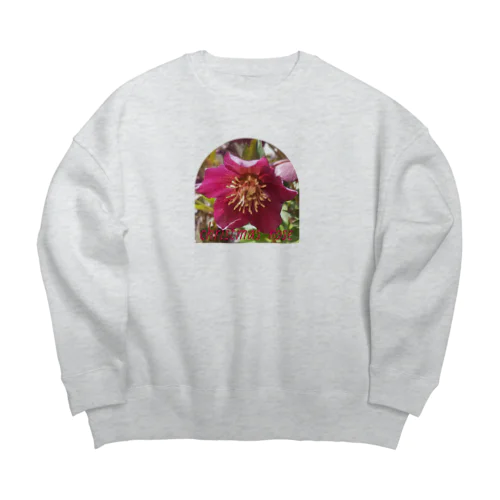 christmas rose Big Crew Neck Sweatshirt