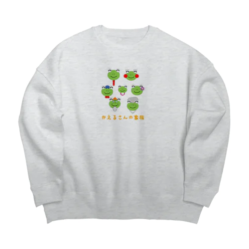 かえるさんの家族 Big Crew Neck Sweatshirt