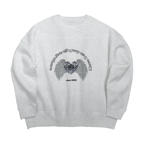 羽の生えたハート Big Crew Neck Sweatshirt