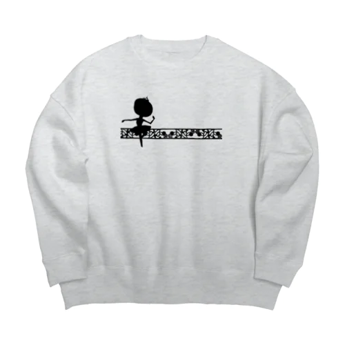 バレリーナ・影01（イラストのみ透過/中） Big Crew Neck Sweatshirt