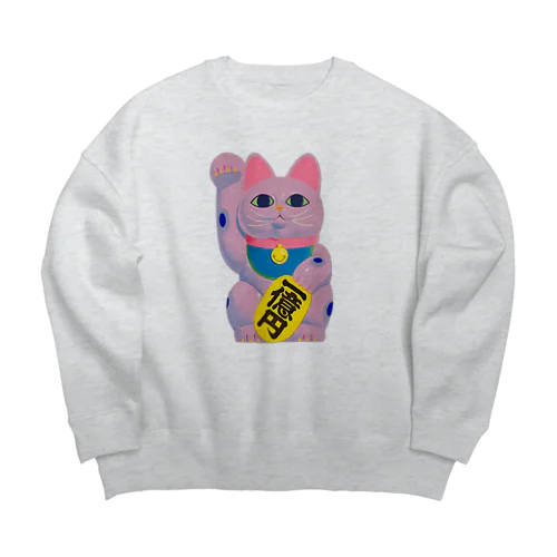 招き猫pop Big Crew Neck Sweatshirt