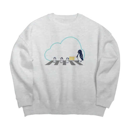 みまもりペンギン Big Crew Neck Sweatshirt